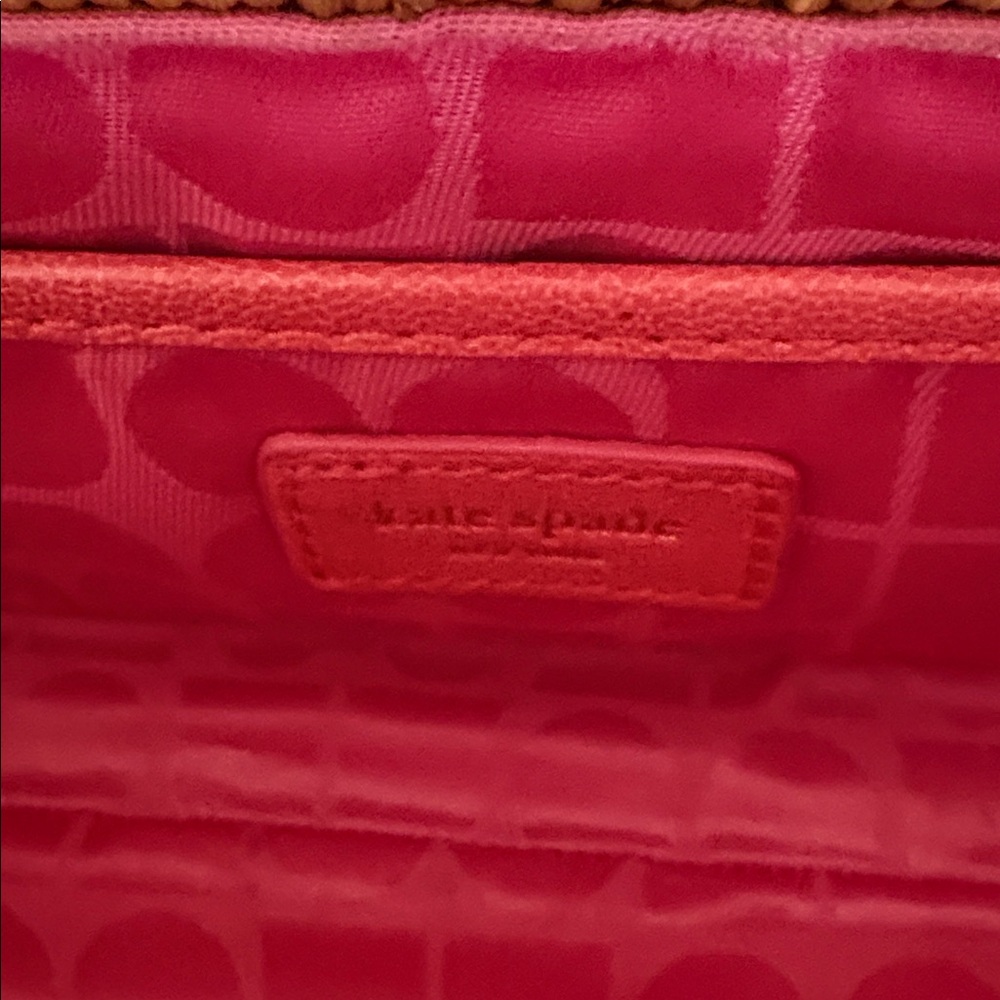 Kate Spade Chic Pink and Brown Woven Clutch - Picture 3 of 5